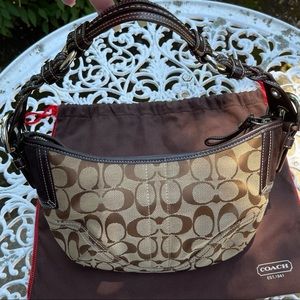 Brown & Khaki Signature C SoHo Hobo Bag